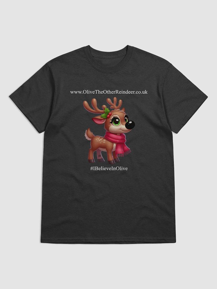Adult Official Christmas 'Olive the other Reindeer' Black T-Shirt product image (1)
