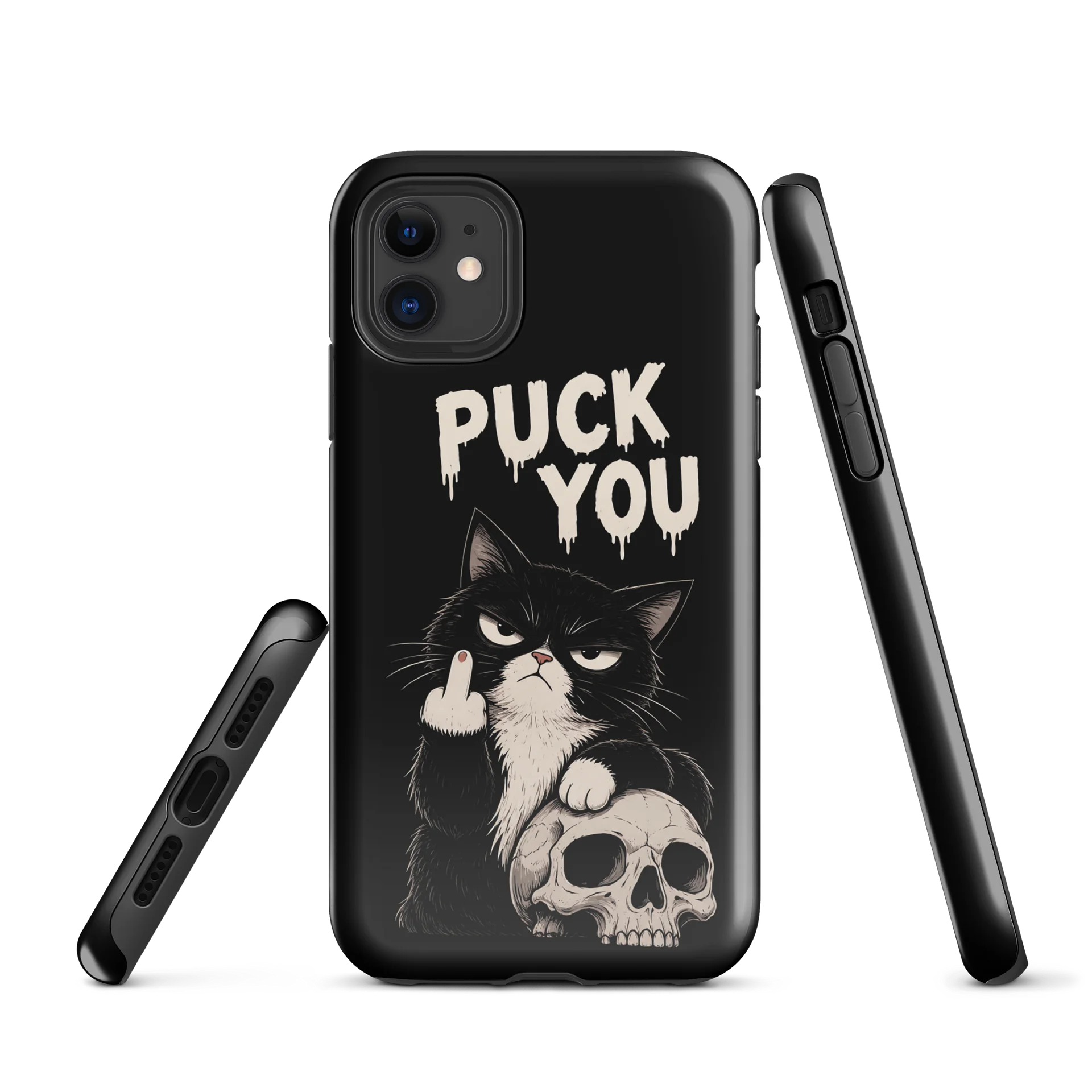 Puck You — Angry Cat Gothic T-Shirt product image (1)