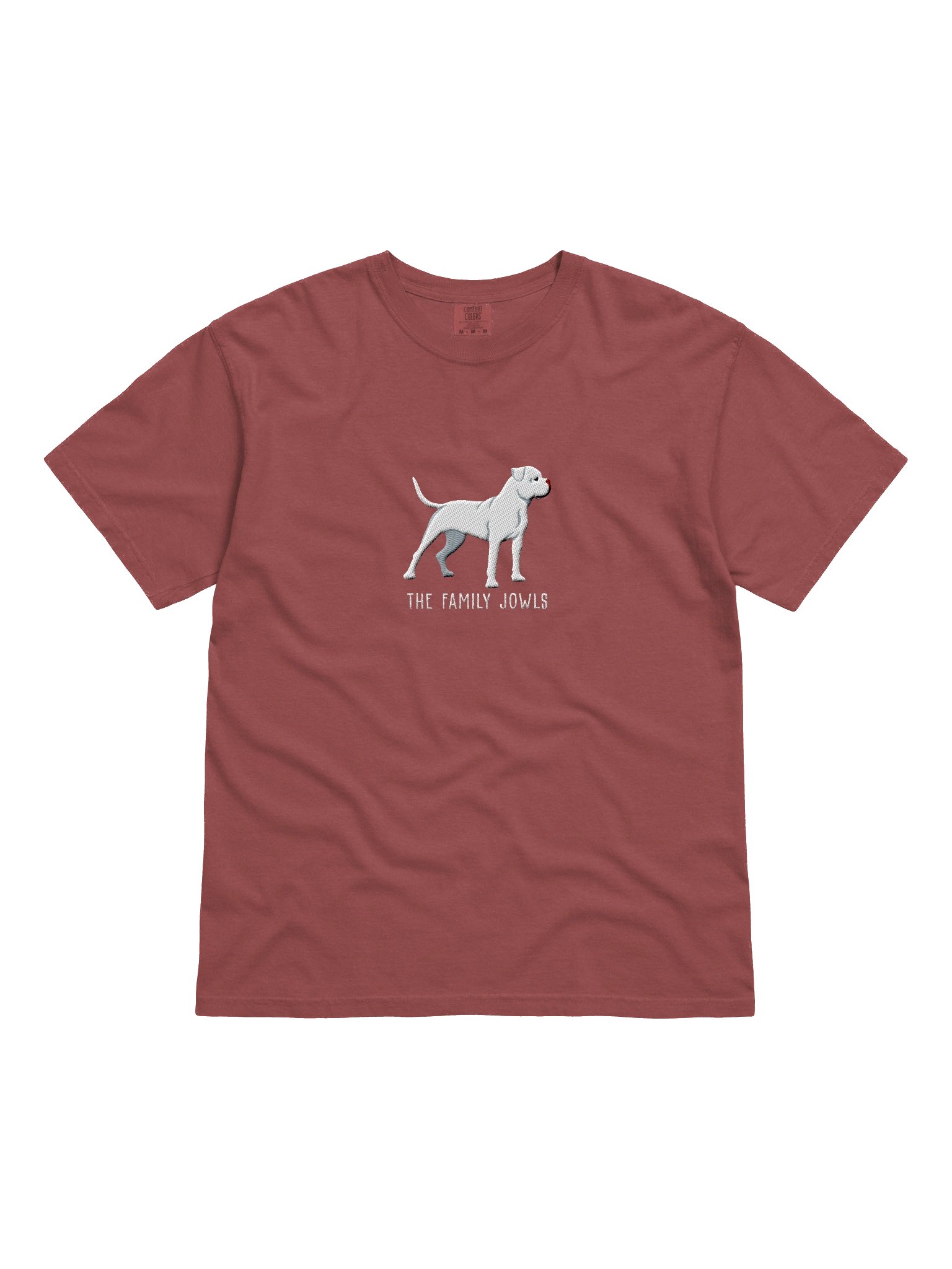 The Family Jowls T-Shirt(Embroidered) of an American Bulldog(White) product image (4)