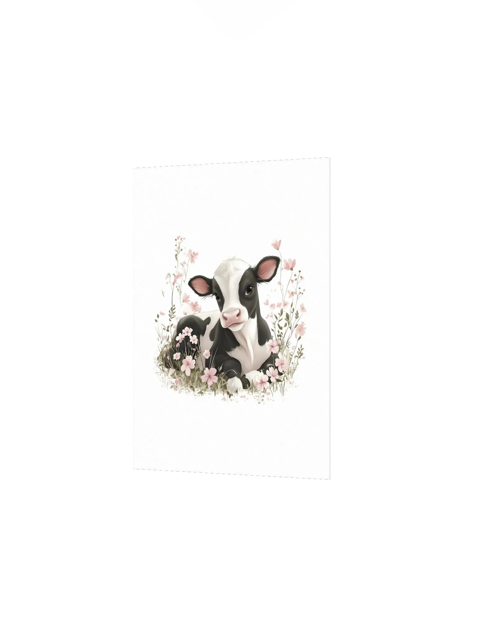 Holstein Cow in Pink Florals Farm Print product image (3)