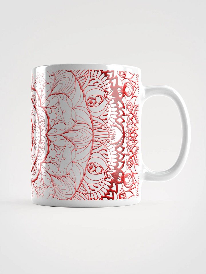Radiant Red Mandala White Glossy Mug product image (2)