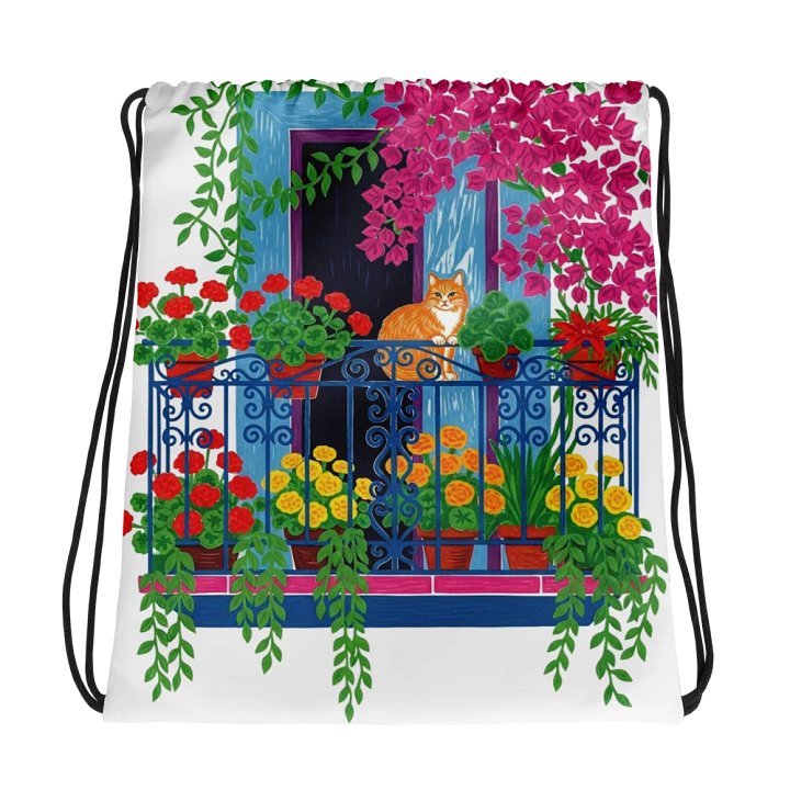 Feline Foliage Adventure Drawstring Bag product image (2)