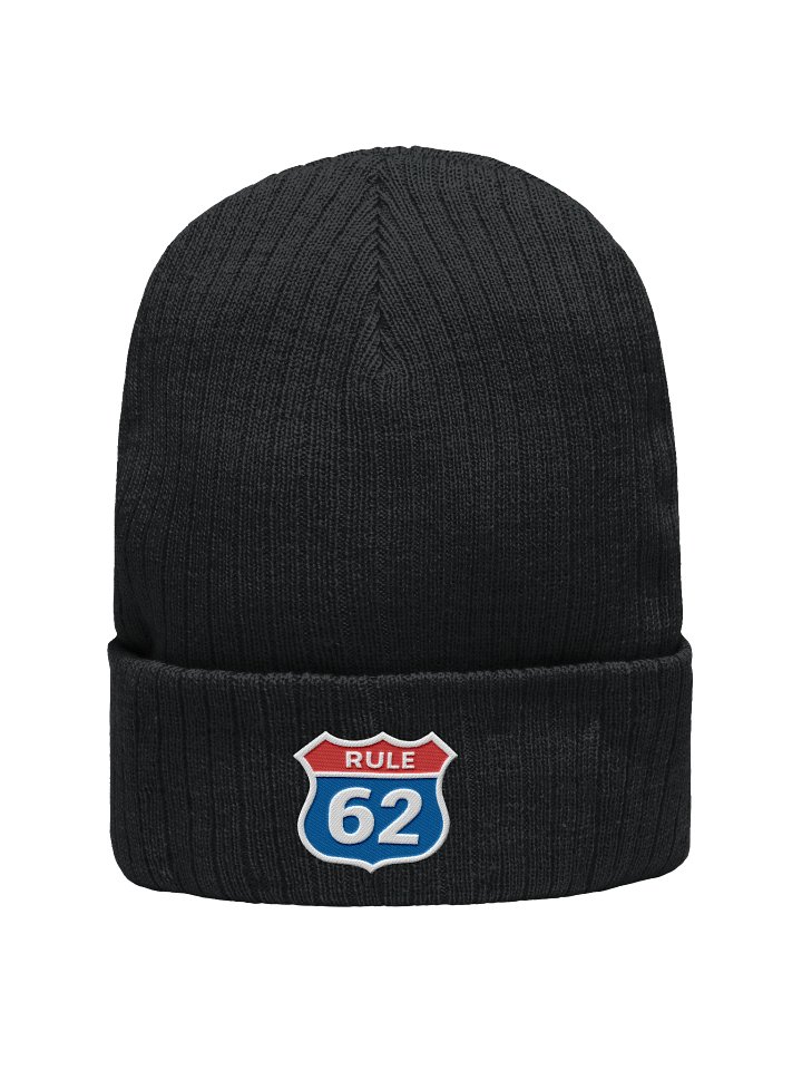 Rule 62 Sobriety & Recovery Beanie Hat | Red White & Blue Color Design product image (1)