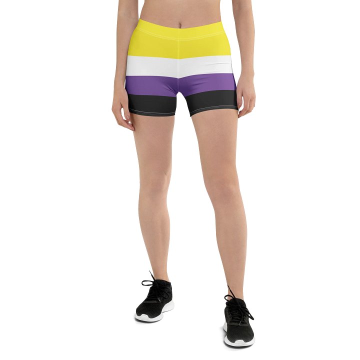 Non-binary Pride Flag Bike Shorts product image (1)