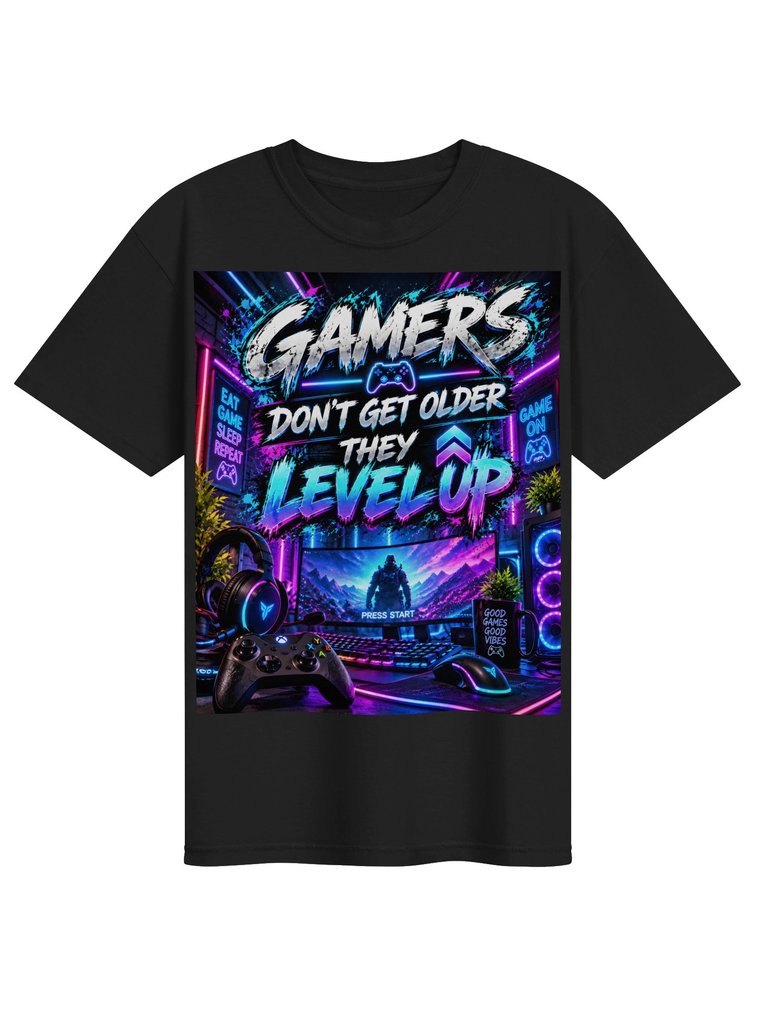 Level Up Gamer Neon Tee product image (1)