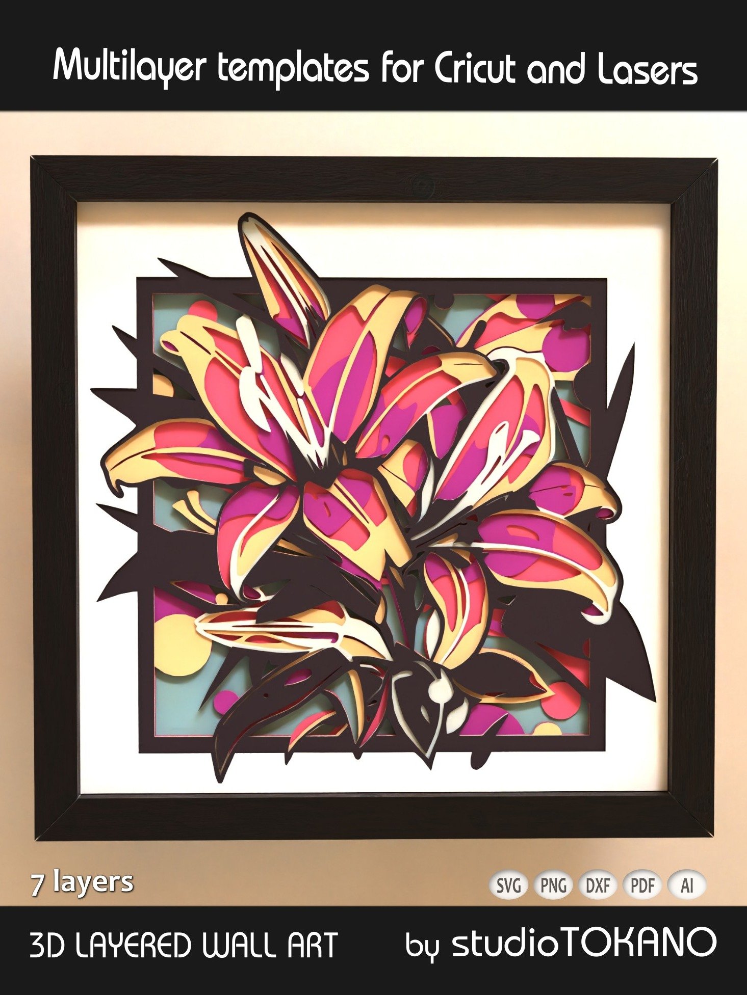 Tiger Lily Shadow box SVG product image (10)