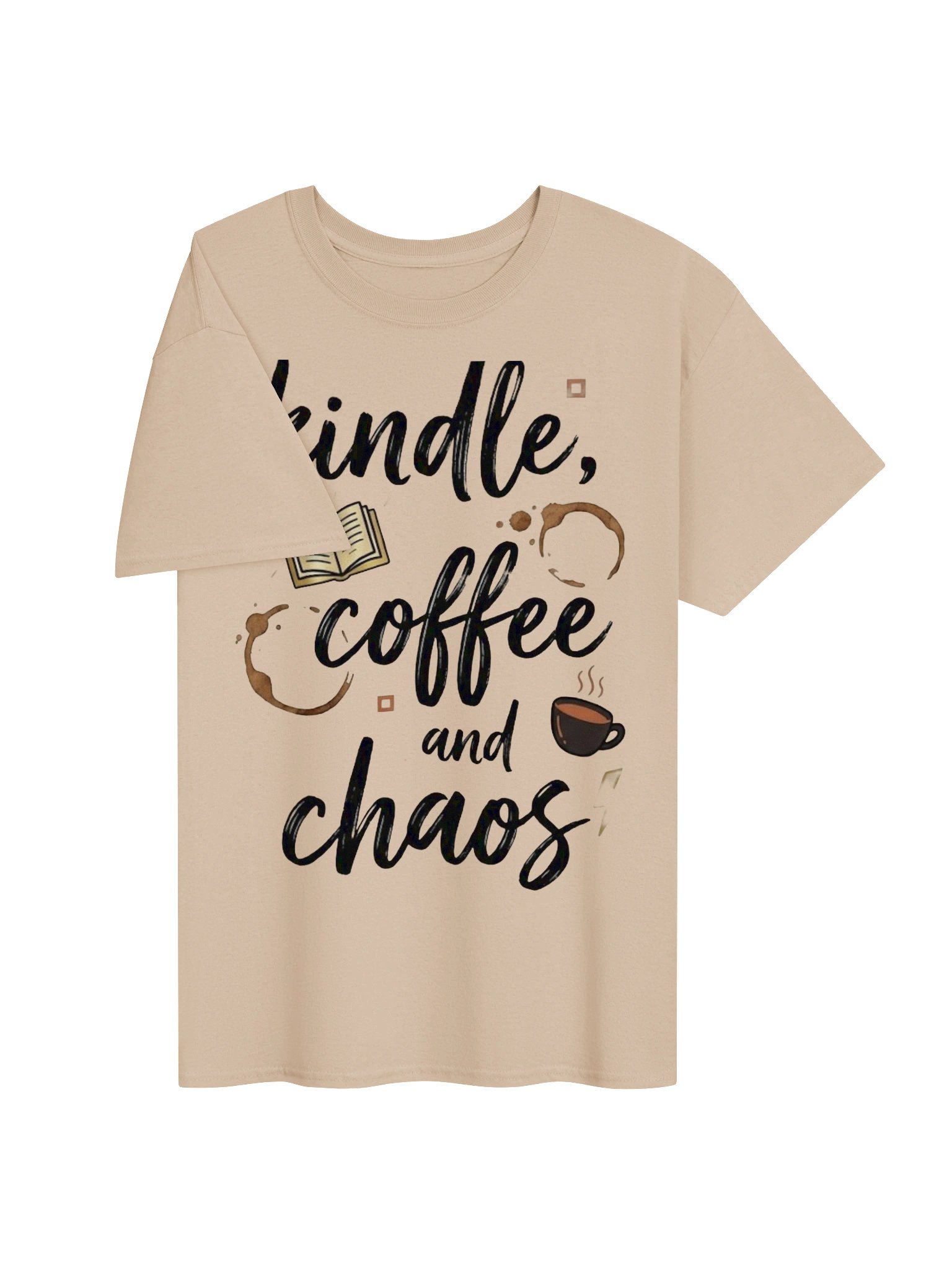 Kindle Coffee and Chaos Funny Reader T-Shirt for Book Lovers product image (3)