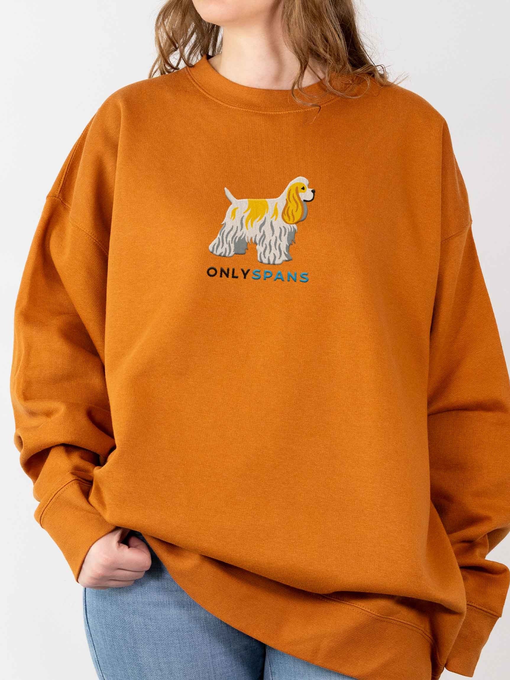 Only Spans Sweatshirt (Embroidered) of an American Cocker Spaniel(Lemon and White) product image (2)