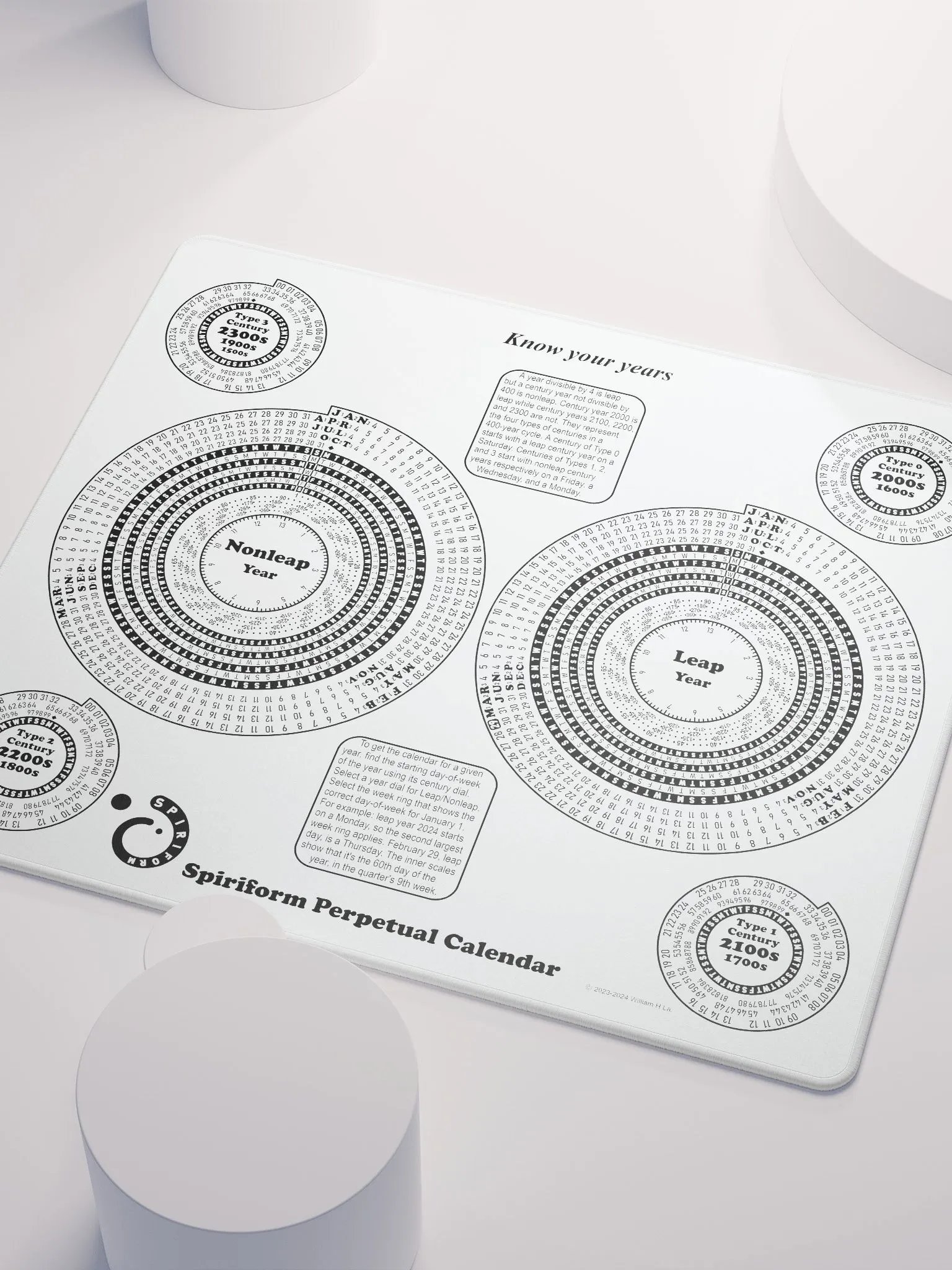 Spiriform Perpetual Calendar Gaming Mousepad 18