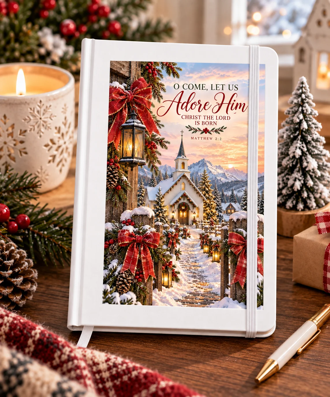 O Come Let Us Adore Him Christmas Journal | Christian Christmas Gift | Faith & Scripture Journal product image (17)