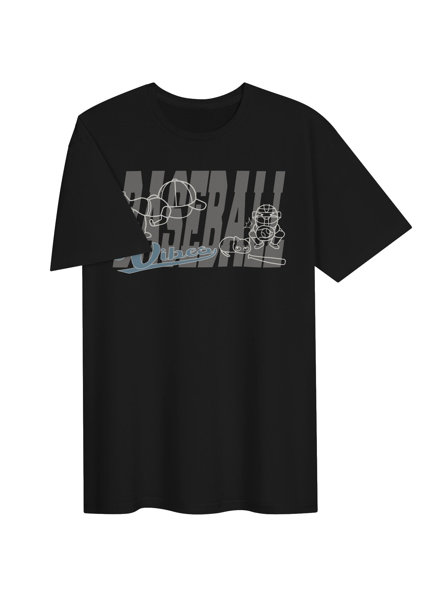 Baseball Cat (Baseball Vibes) - Unisex Adult Super Soft Lightweight T-shirt product image (2)