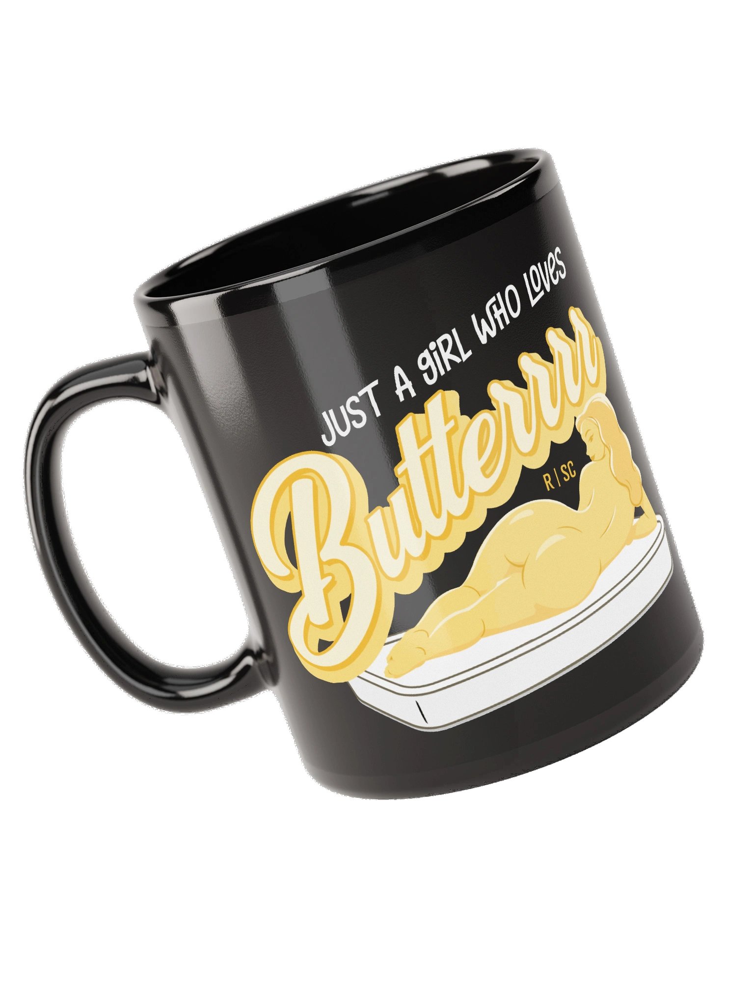 Just a Girl Who Loves Butterrrr Black Mug product image (5)