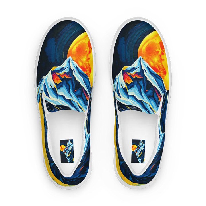 Moonlit Mountain Women's canvas Slip-On Shoes product image (1)