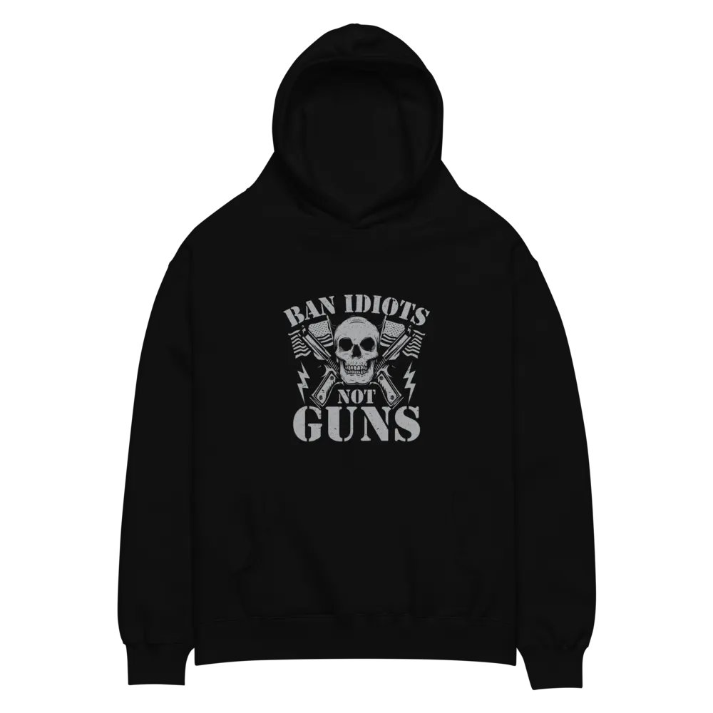 Premium Oversized Hoodie – “Ban Idiots, Not Guns” product image (4)
