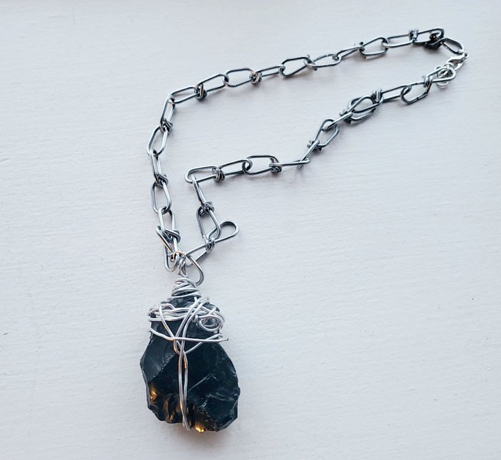 Icelandic Obsidian Statement Necklace product image (2)