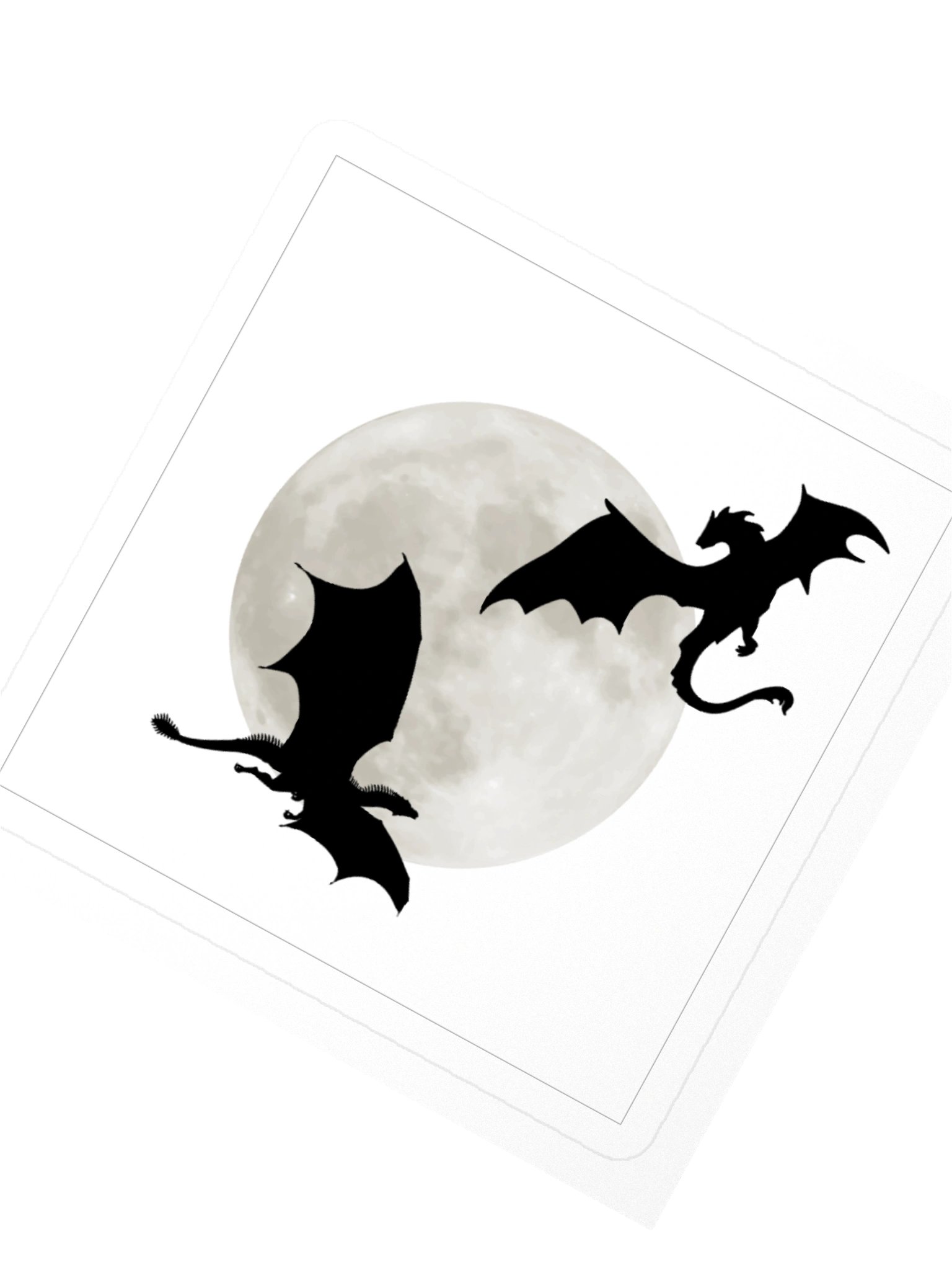 Dragons under a full moon — ancient guardians watching over the night. product image (2)