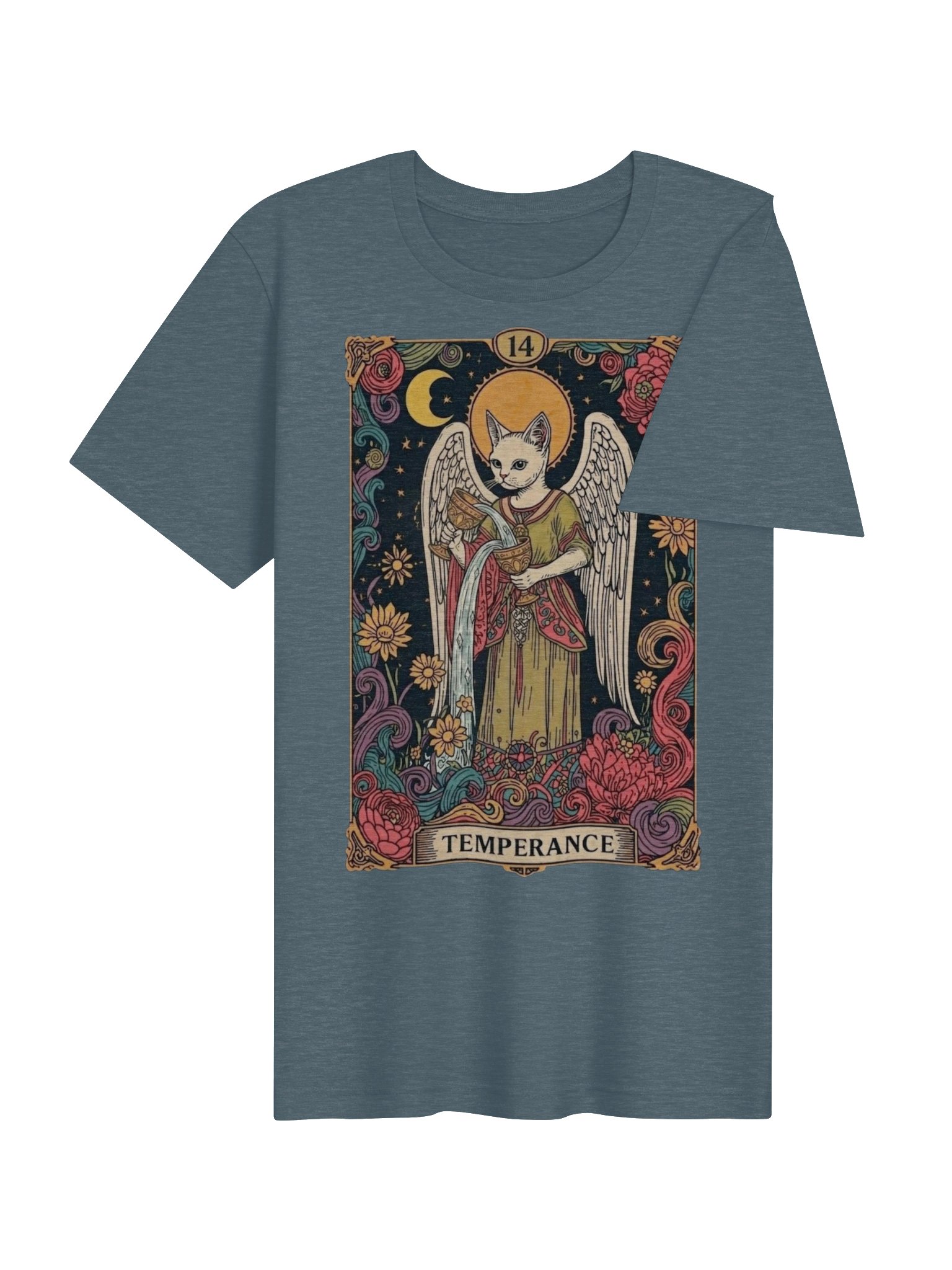 Temperance Tarot Cat Shirt, Celestial Floral Tee product image (5)