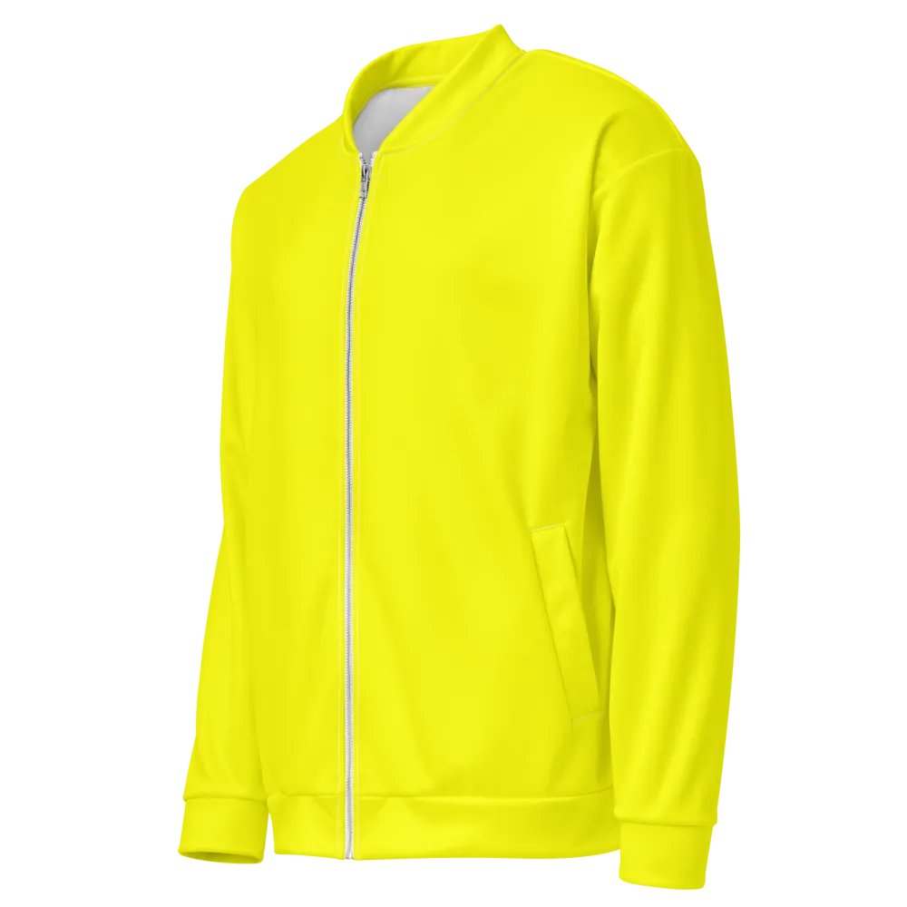 Plain Color Yellow Bomber Jacket product image (3)