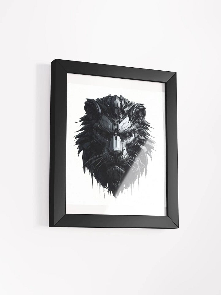 Framed High-Quality Matte Poster (in) | black iron lion robot design product image (4)