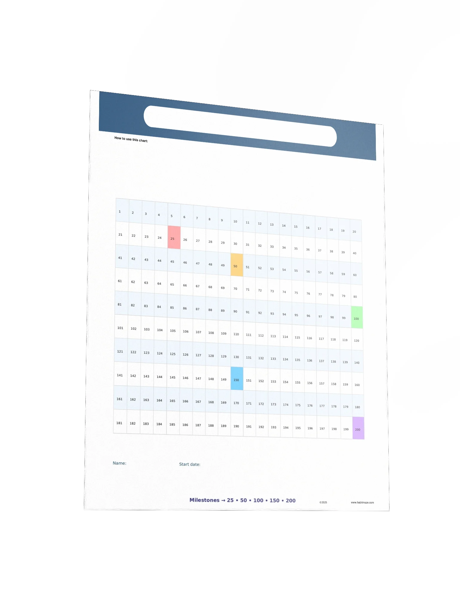 200 Count Mark Off Chart product image (4)