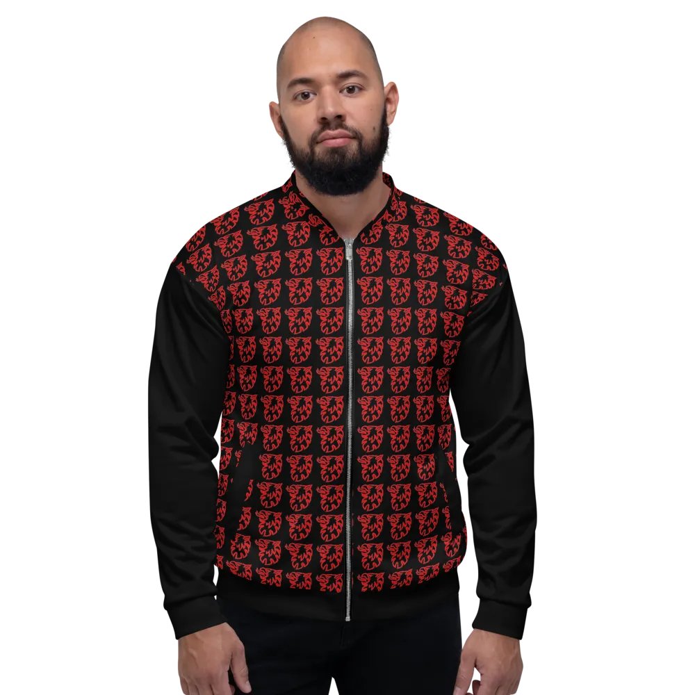 All-Over Print Bomber Jacket by Sublicolor 144/Gripen Black and Red product image (4)