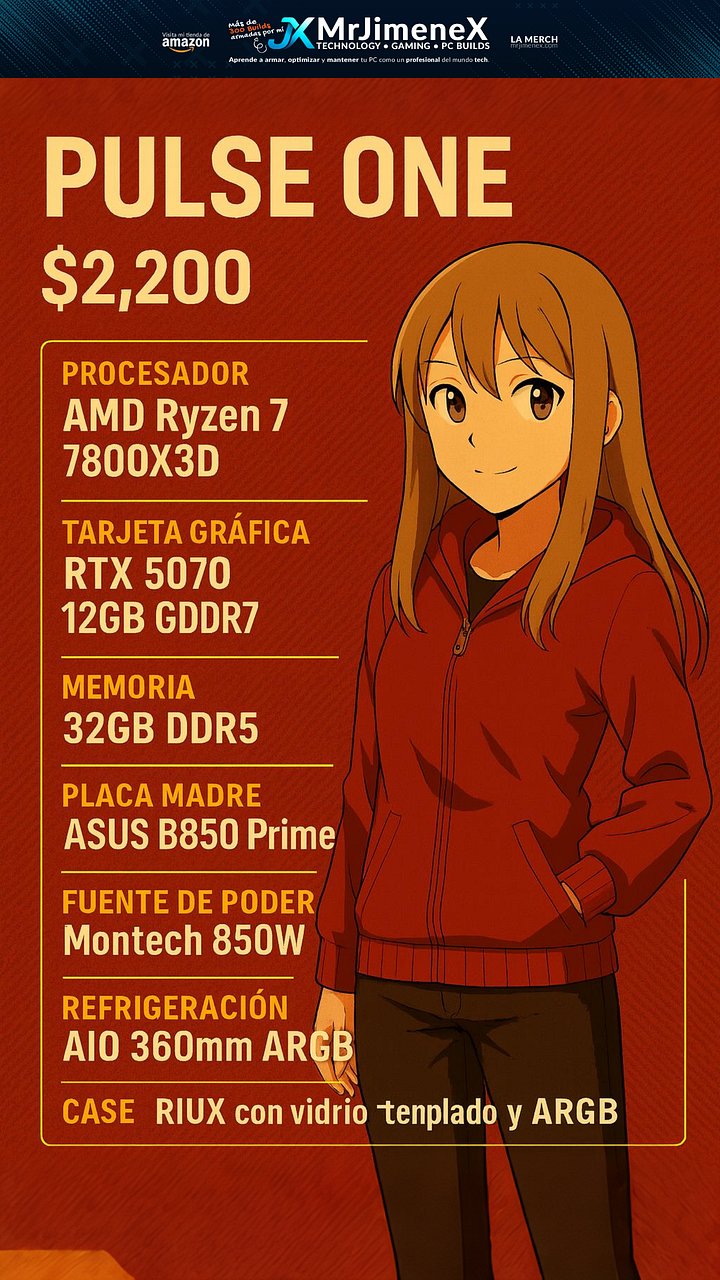 Pc Gaming Pulse One - Ryzen 7 7800X3D + 5070 12G + 32Gb DDR5 + B850 ASUS Prime product image (2)