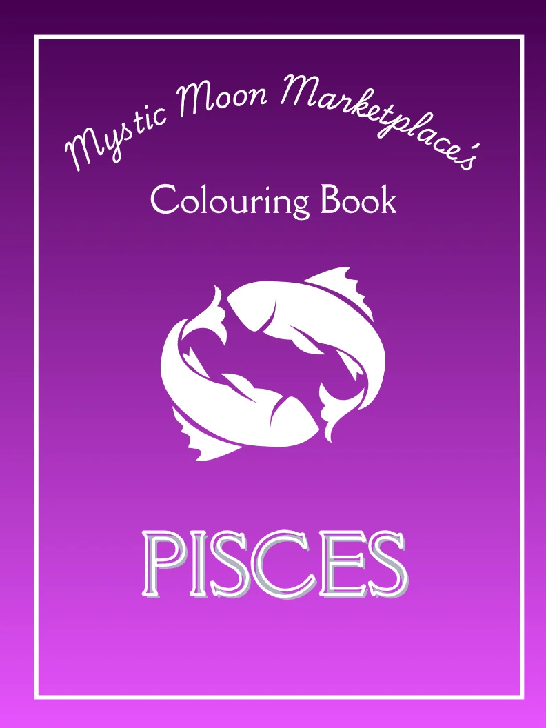 Pisces Colouring Book for Adults | 20 Dreamy Zodiac & Astrology Colouring Pages for Stress Relief product image (1)