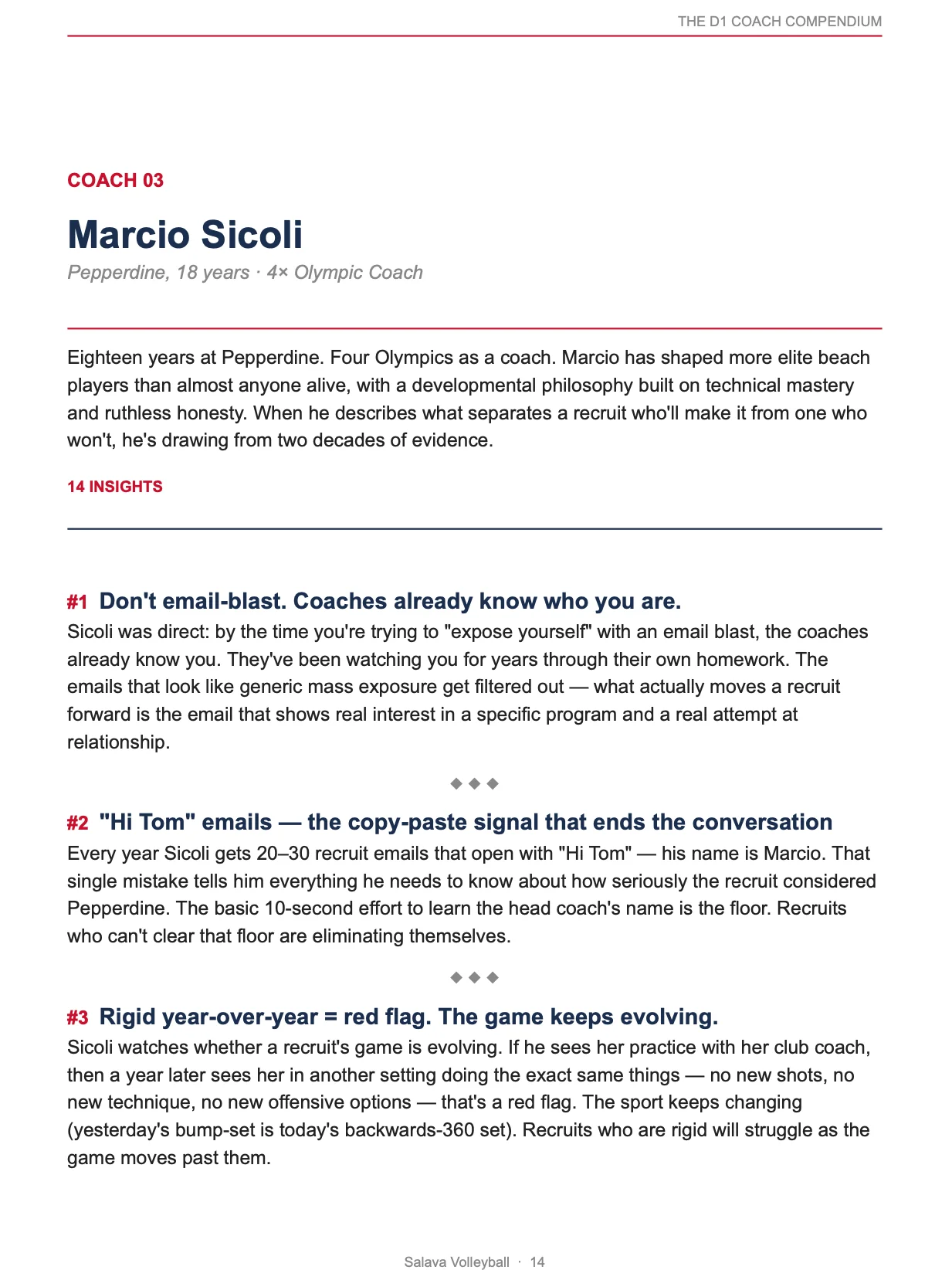 The D1 Coach Compendium — 191 D1 Beach Head Coach's Insights On Succesfull Recruiting product image (4)