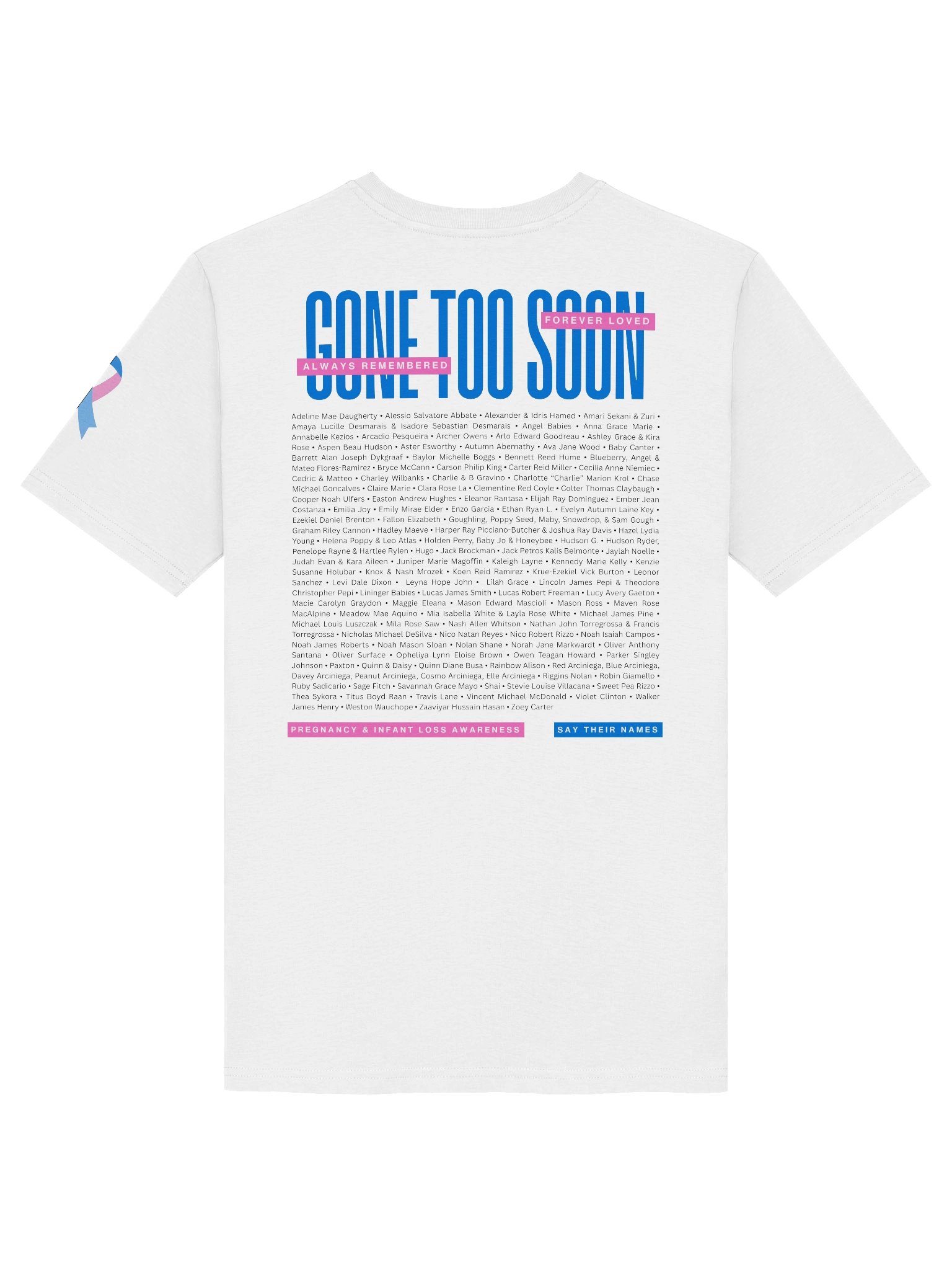 'Gone Too Soon' 2026 Memorial Shirt (organic cotton, light) product image (1)