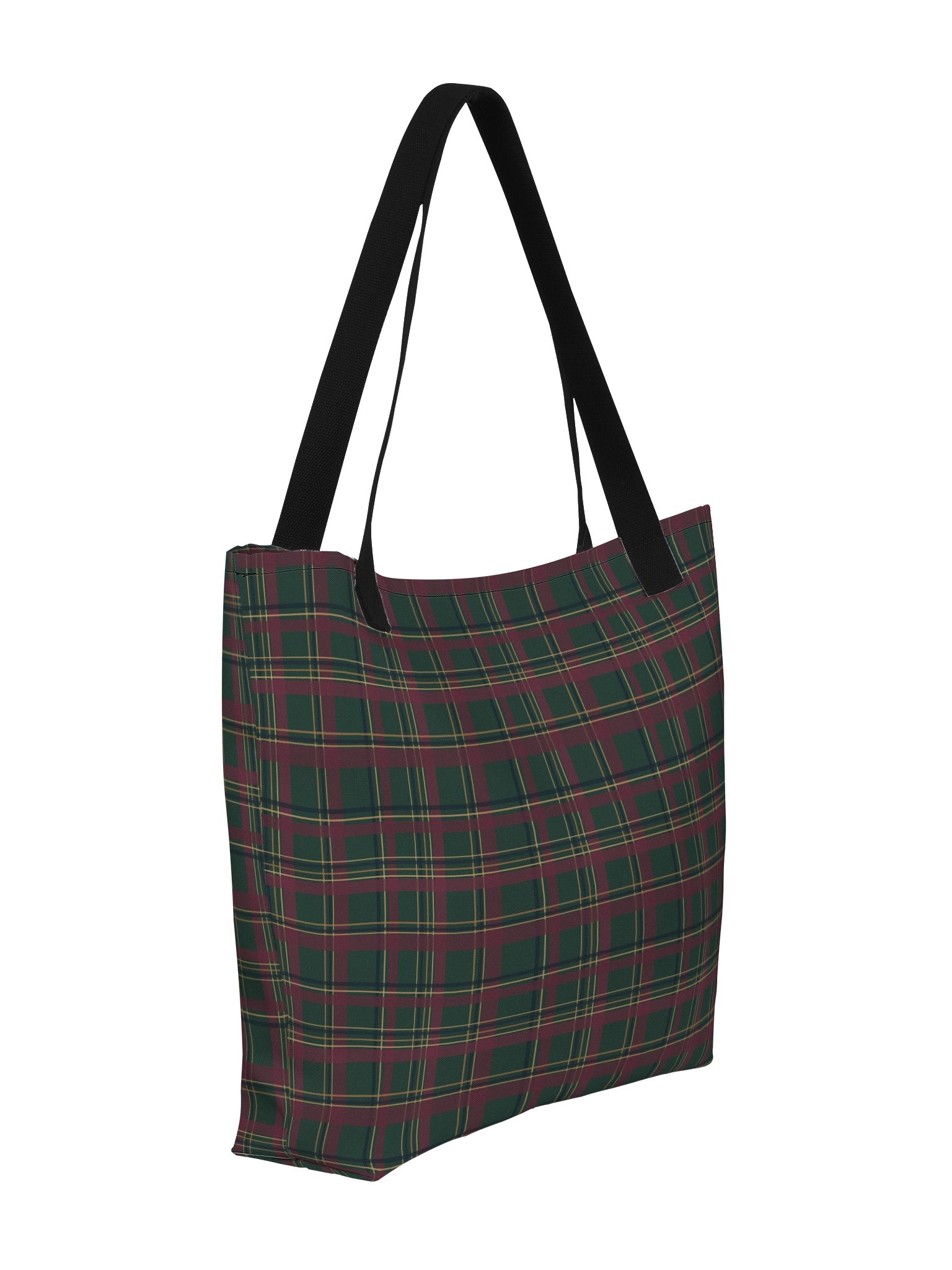 Heritage Plaid Large Tote Bag – Vintage Tartan Shoulder Bag with Pocket product image (3)