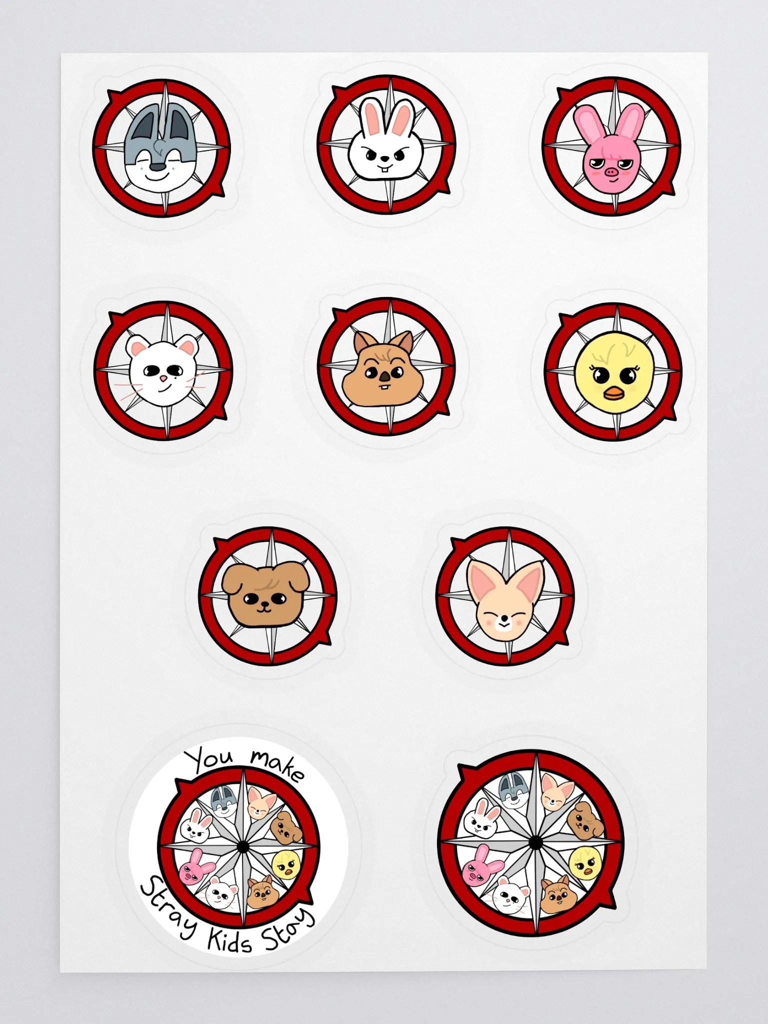 Compass sticker sheet product image (1)