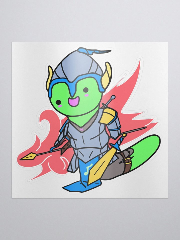RPG Worm - Fighter Class Kiss Cut Sticker product image (1)