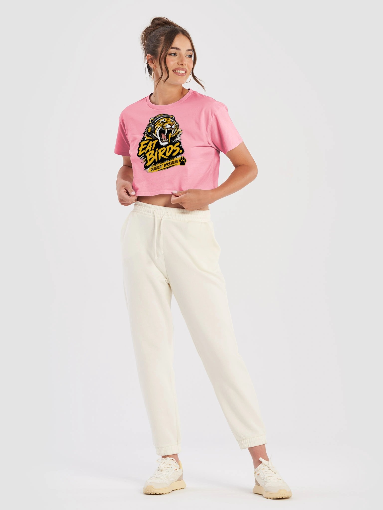 Sabercat Wrestling Eat Birds Crop Top product image (3)
