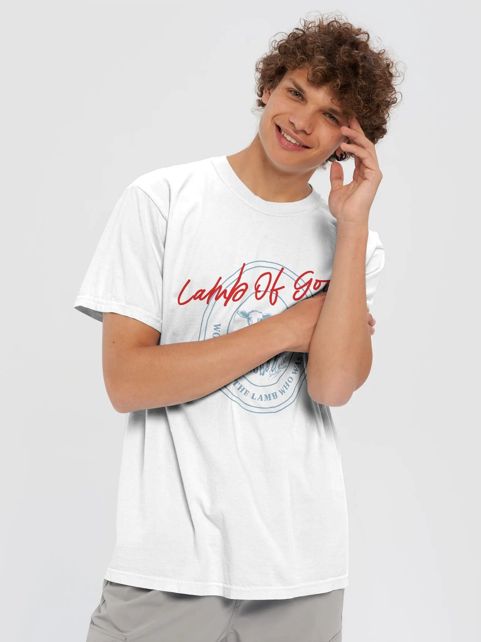 'Lamb of God' white combo tshirt product image (4)