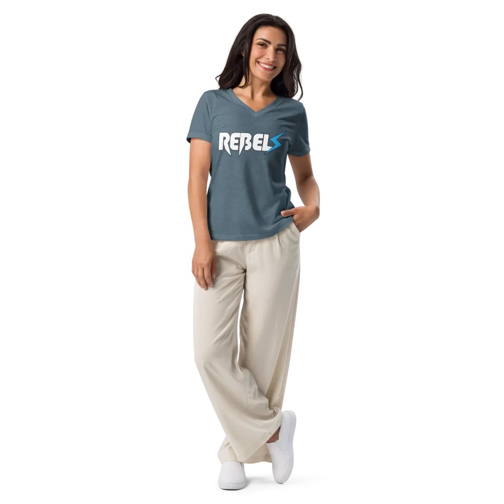 Woman's V Neck | Blue Jean | White/Blue product image (12)