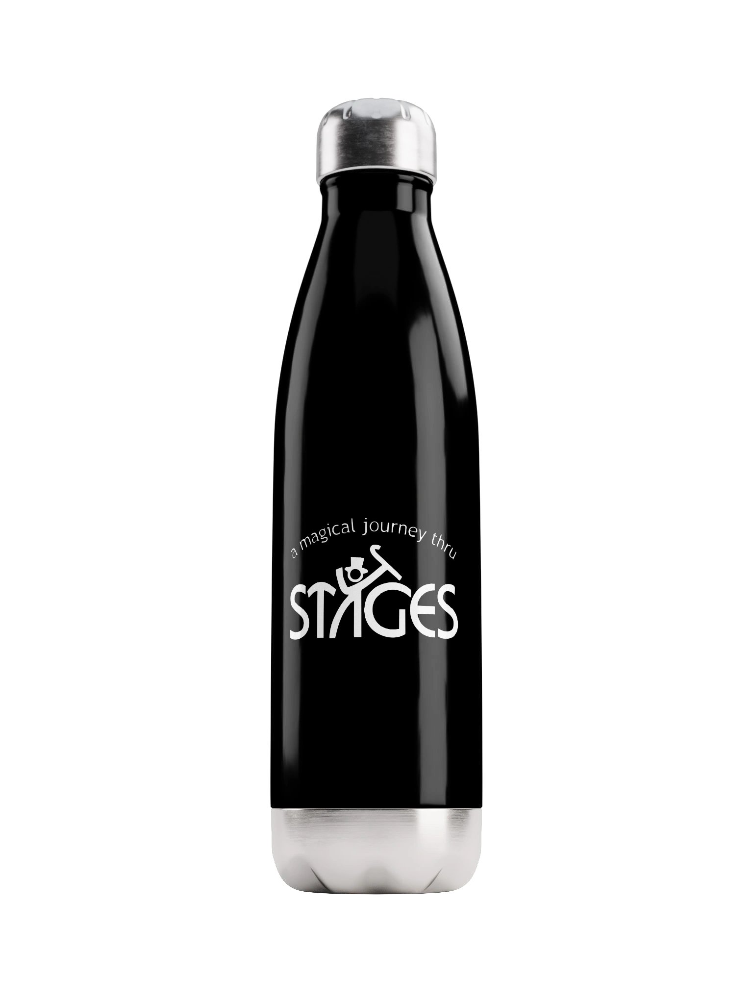 Narrow Mouth Black Stainless Water Bottle - Stages Logo product image (1)