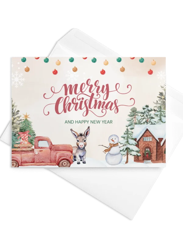 Festive Christmas Card With Donkey Image product image (3)