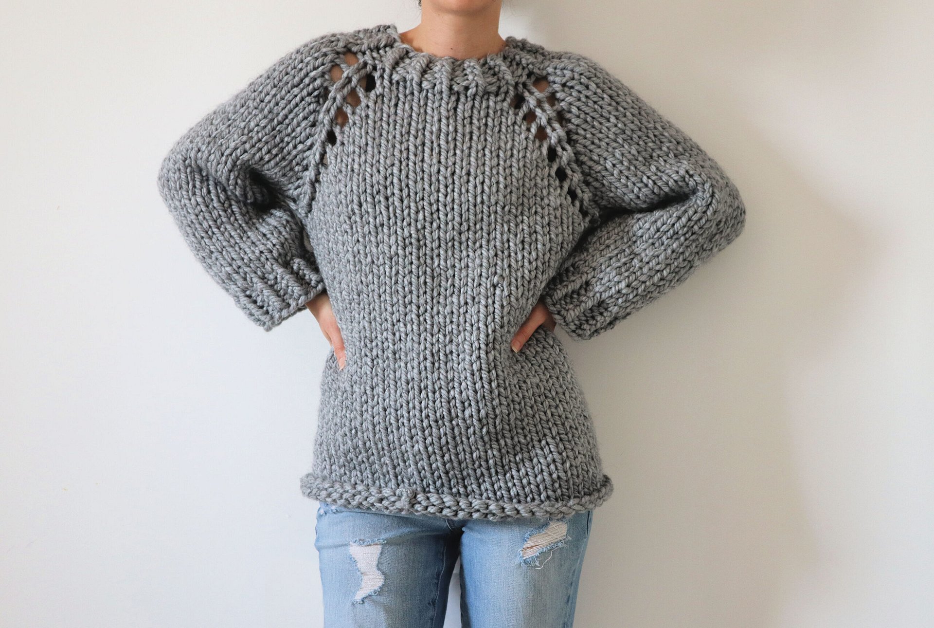 Super Chunky Raglan - Knit Sweater Pattern product image (2)