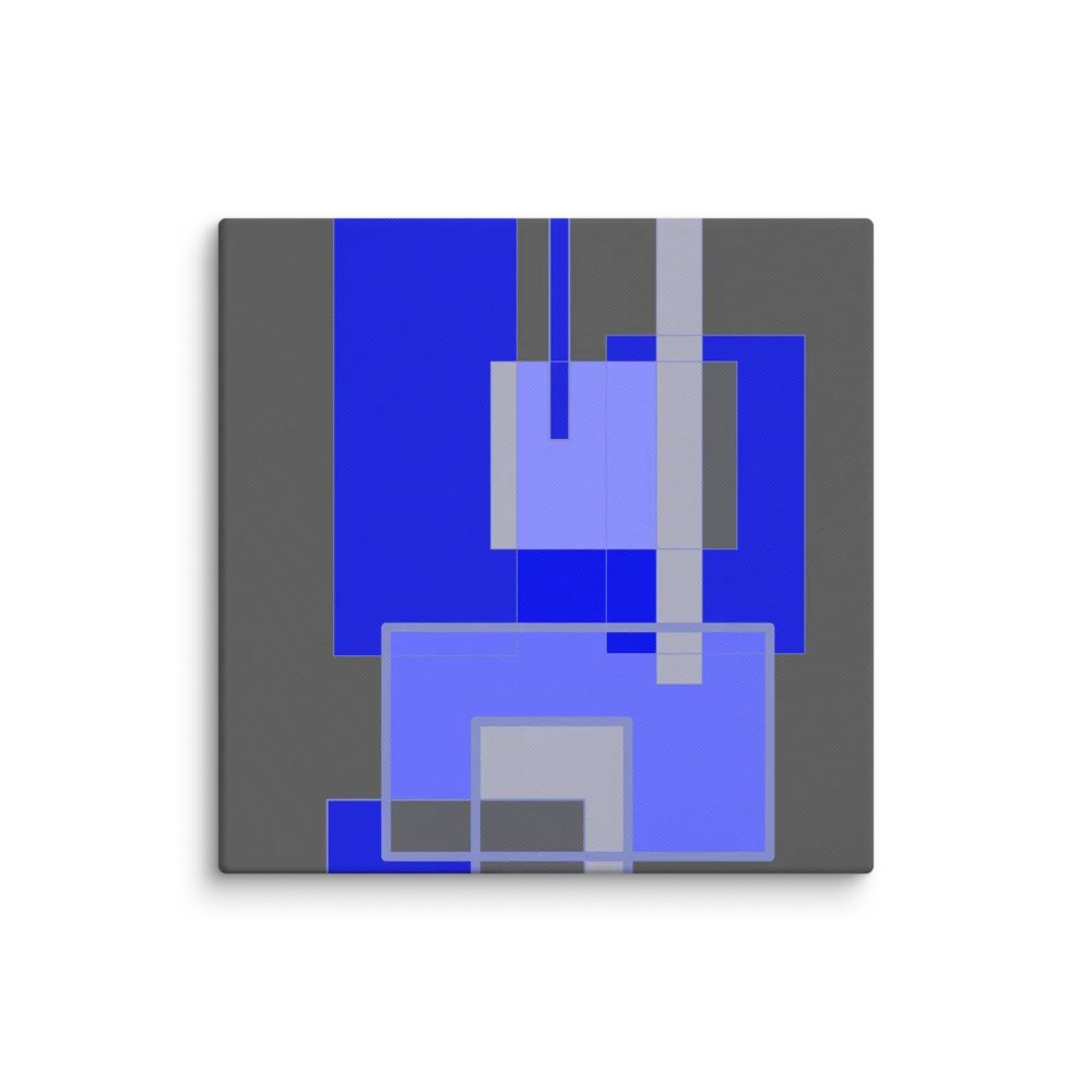 Blue & Gray Rectangle Geometric Abstract Artwork product image (1)