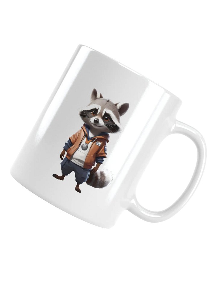 Cute Cartoon Raccoon White Mug product image (1)