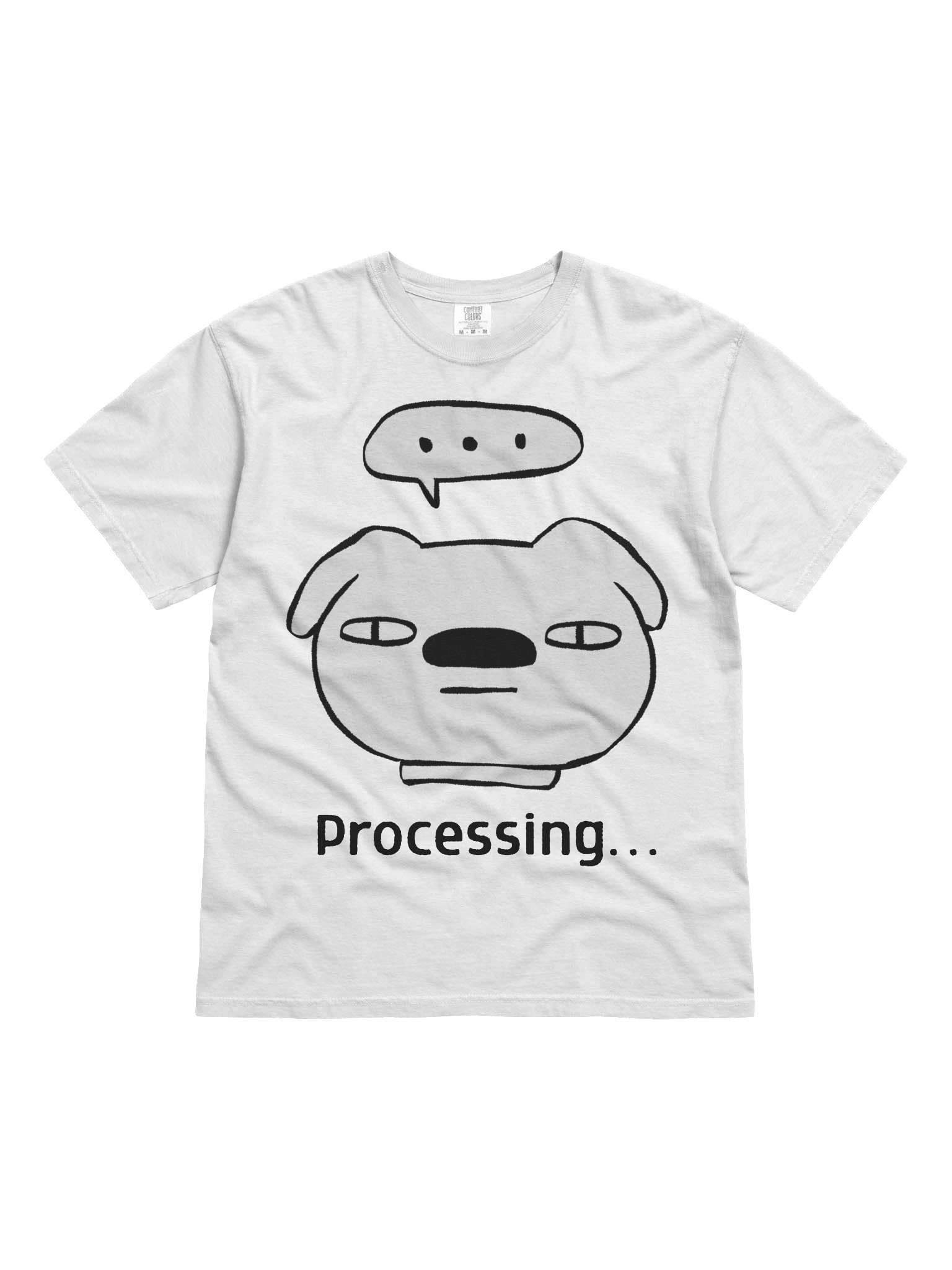 Processing… Shirt – Funny Socially Awkward Meme Graphic Tee, Introvert Humor T-Shirt, Minimal Unisex Aesthetic Top product image (1)