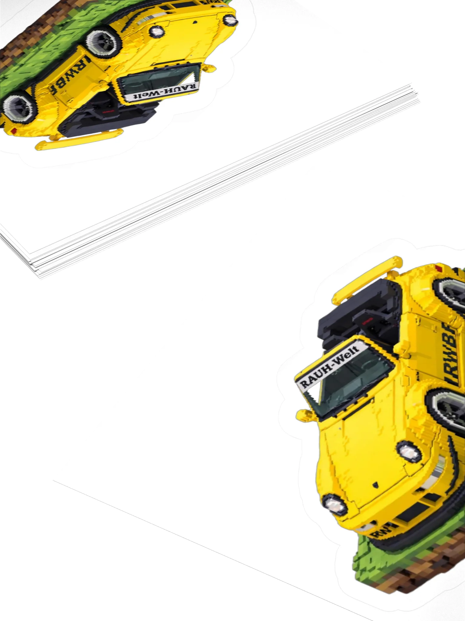 Speed Yellow Porsche 993 RWB "Nohra" Rauh-Welt Begriff Sticker (Pixel, Retro, Minecraft) product image (4)