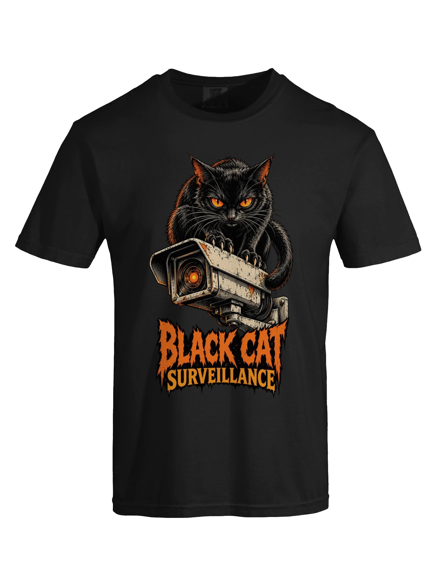 Black Cat Surveillance — Halloween Black Cat T-Shirt product image (9)