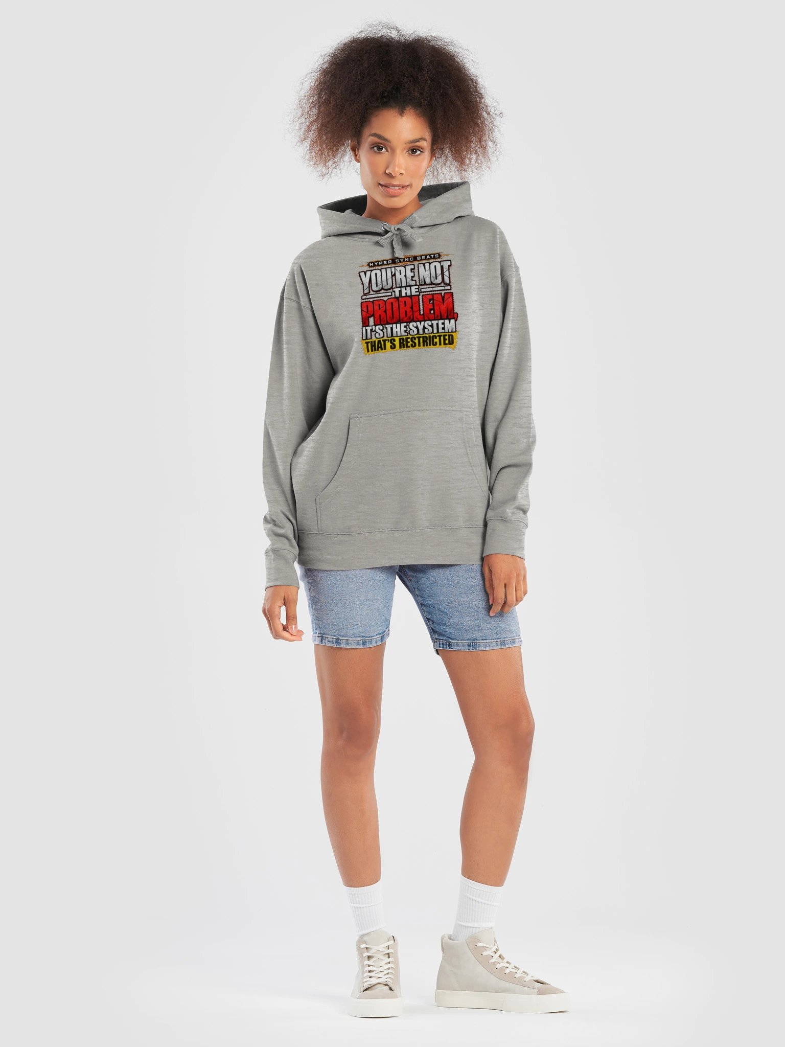 You’re Not the Problem, It’s the System That’s Restricted—Hyper Sync Beats Premium Graphic Hoodie PRICE product image (79)