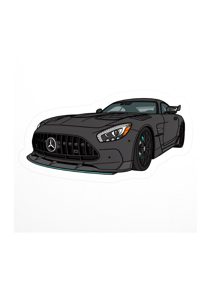 Black Mercedes-AMG GT Sticker (Retro, Sketch, Silhouette) product image (3)