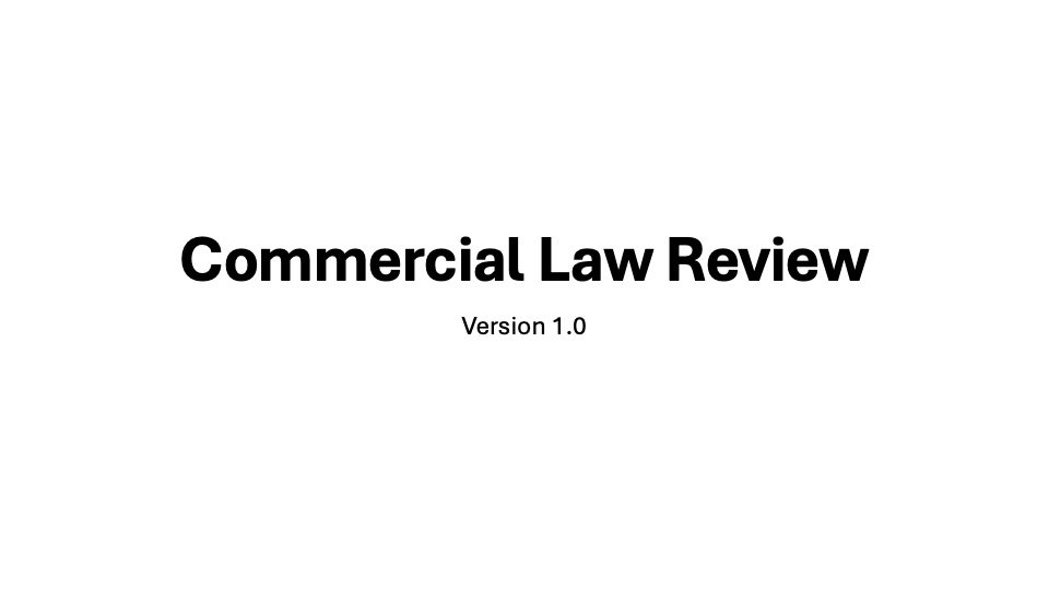 Commercial Law Review v.1.0 product image (1)