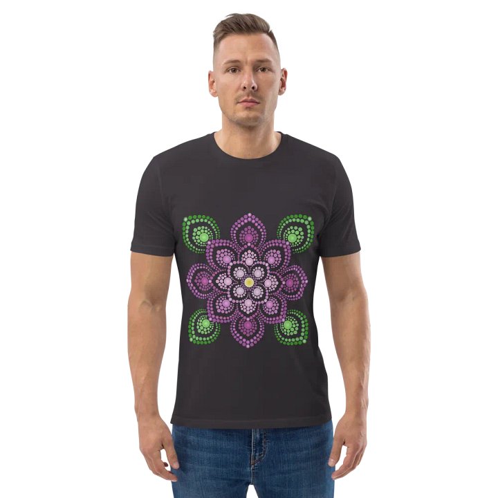 Purple and Green Mandala Unisex Organic T-Shirt product image (1)