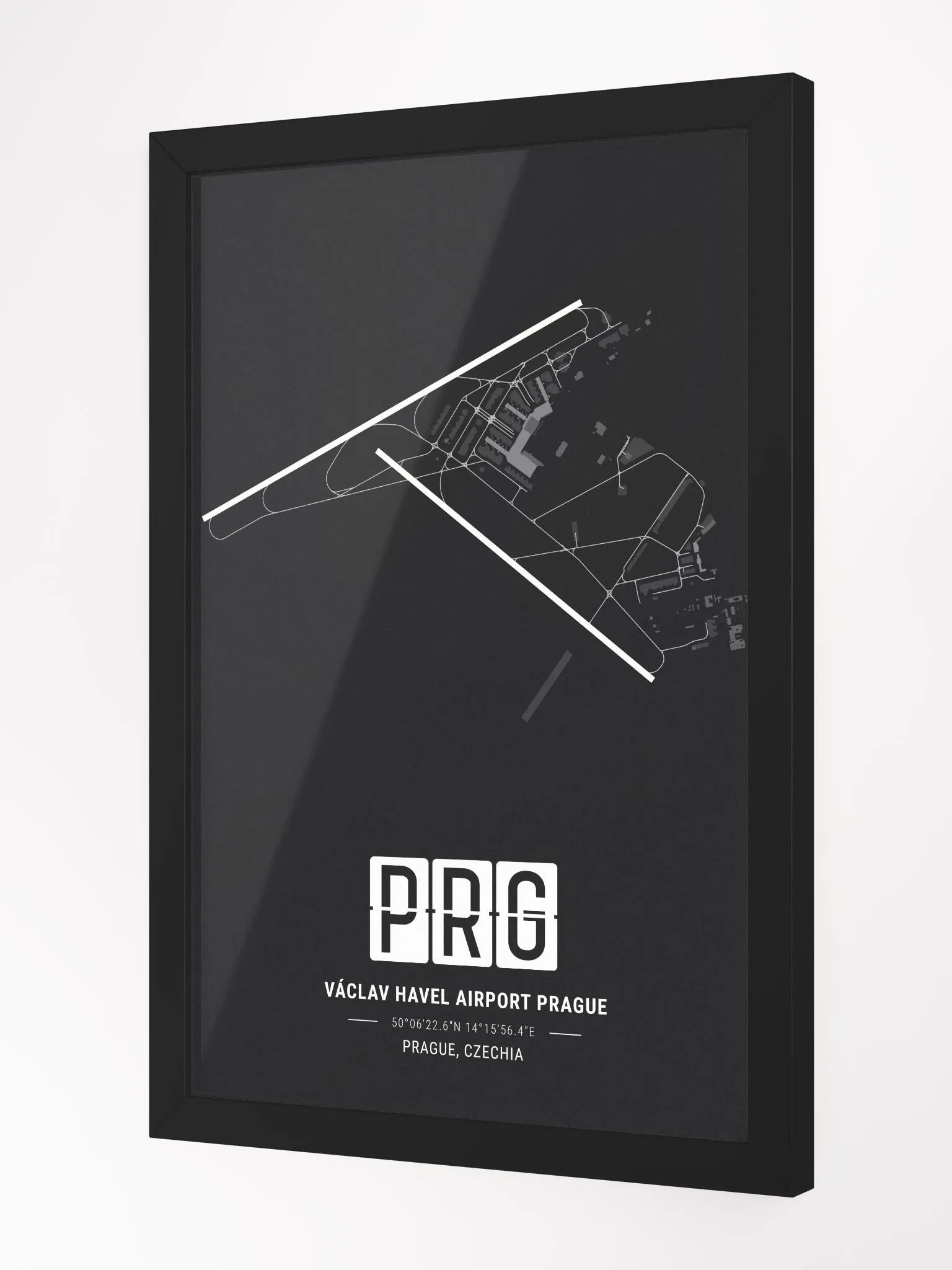 Framed Airport PRG Premium Map On Matt Paper product image (2)