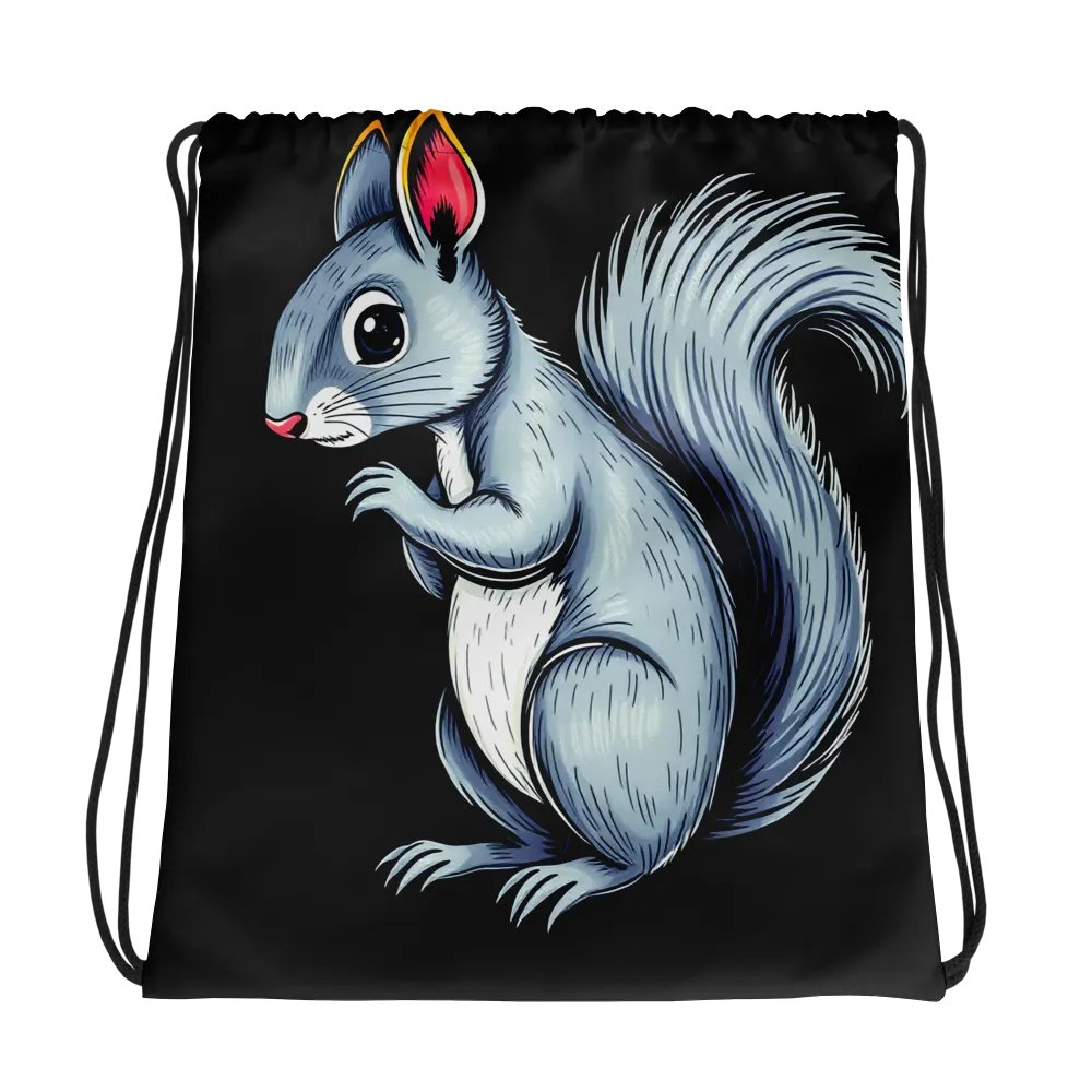 Whimsical Squirrel Adventure Drawstring Bag product image (1)