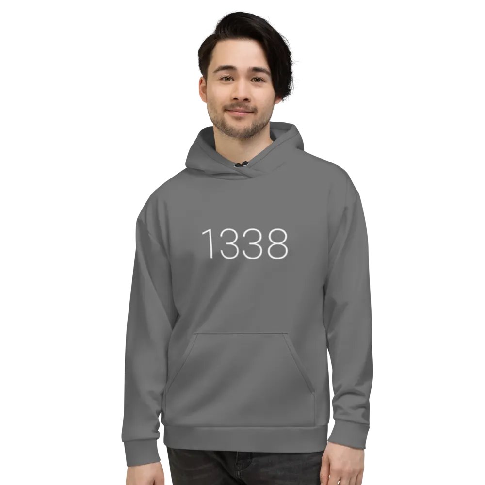 1338, beyond leet hoodie (dark grayscale mode) product image (5)